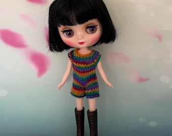 Knitted romper to fit Middie Blythe dolls Handmade, knitted