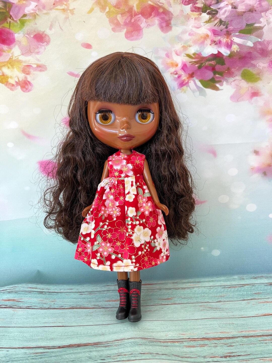 Red Doll Dress With Flowers on Print. Perfect for Christmas! to Fit ...
