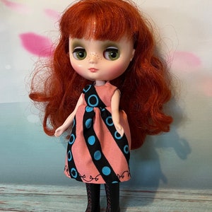 Middie Blythe dress - pink African print! Unique doll dress!