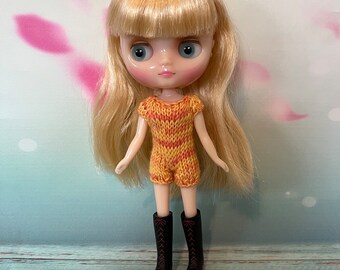 Knitted romper to fit Middie Blythe dolls Handmade, knitted