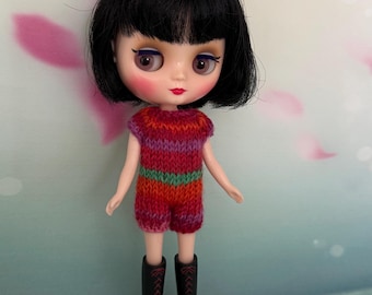 Knitted romper to fit Middie Blythe dolls Handmade, knitted