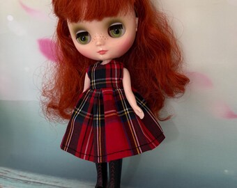 Tartan dress to fit Middie Blythe dolls.