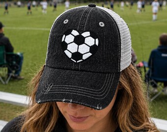 Soccer Heart Love Hat Soccer Mom Embroidered Baseball Hat Soccer Grandma Soccer Sister hat