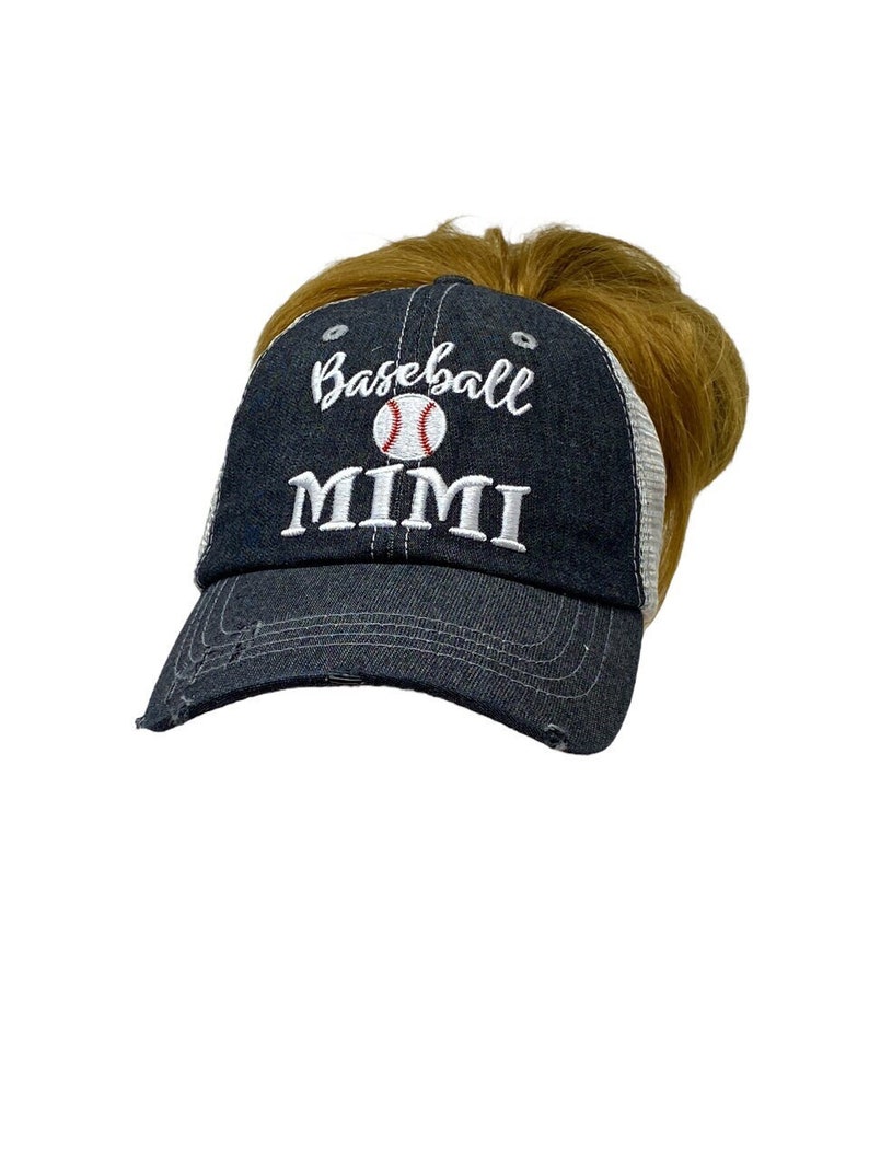 Cocomo Soul Baseball MIMI Messy Bun High Ponytail Embroidered Baseball Hat 225 image 1