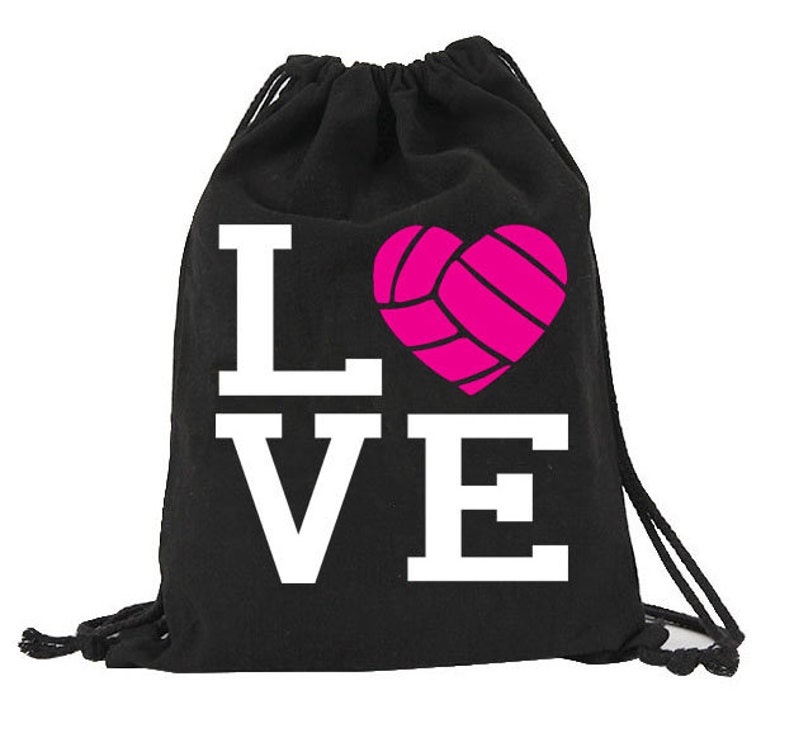 Volleyball Cinch Sack Love Volleyball Canvas Drawstring Etsy