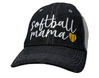 Cocomo Soul Softball Mama Softball Mom Embroidered Hat -328