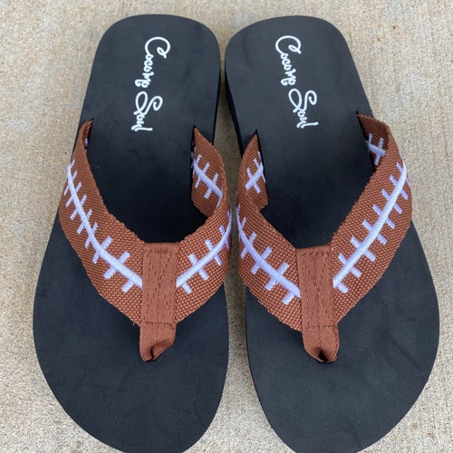 Leather Football Flip Flops - Etsy