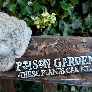 Hand painted poison garden nature sign, gothic, Witchcraft Victorian Halloween Sign decor