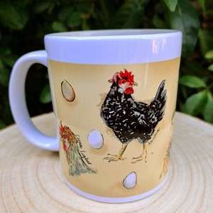 Chicken collection Hen breed Mug, Hand Illustrated Gift coffee cup