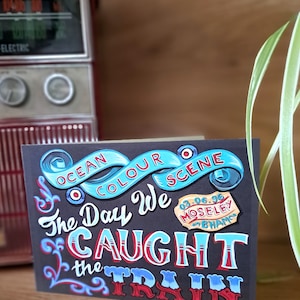 Indie Britpop Geburtstagskarte Meer Farbe Szene mod Scooter 90er Jahre Handgemalte Kunst Kirmes Signschreiben