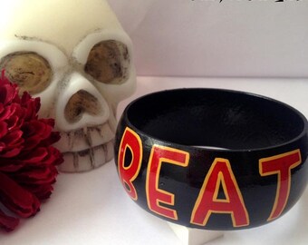 Cry Baby, Beat it Creep Bangle bracelet, Painting, Rockabilly, Tattoo art