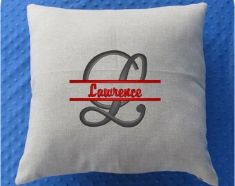 Monogrammed Burlap Pillow, Personalized Accent Pillow, Personalized  Graduation Gift  for College Dorm, Baby Gift or Wedding