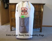 Graduation Gift, Large Personalized Laundry Bag, Monogrammed Laundry Bags, College Dorm Heavy Duty Canvas Laundry Bags, Senior Gifts
