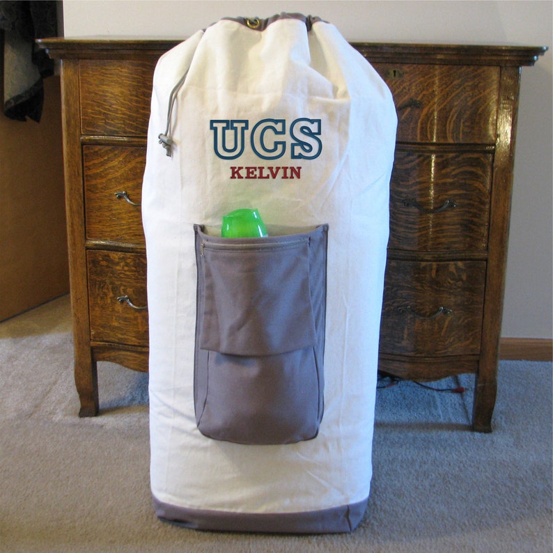 Monogrammed Laundry Bag Boy or Girl Graduation Gift, Back to School Dorm Room Essentials College Laundry Bags, High School Senior Gifts Varsity Initials