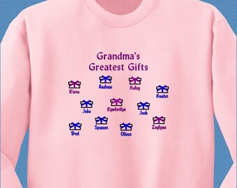 Personalized Grandma Shirts, Grandma Sweatshirt, Grandmas Greatest Gifts Grandparent Shirts, Grandma Christmas Gifts, Nana Shirt, Mimi Shirt