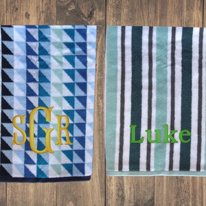 Large Monogram Towels for Graduation Gift, Personalized Bath Towel College Dorm Student Gift, Embroidered Towels New Home Gift