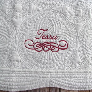 Monogrammed Baby Quilt, Personalized Baby Blanket, Crib Quilt for Baby Girl Shower Gift, Monogrammed Baby Blanket