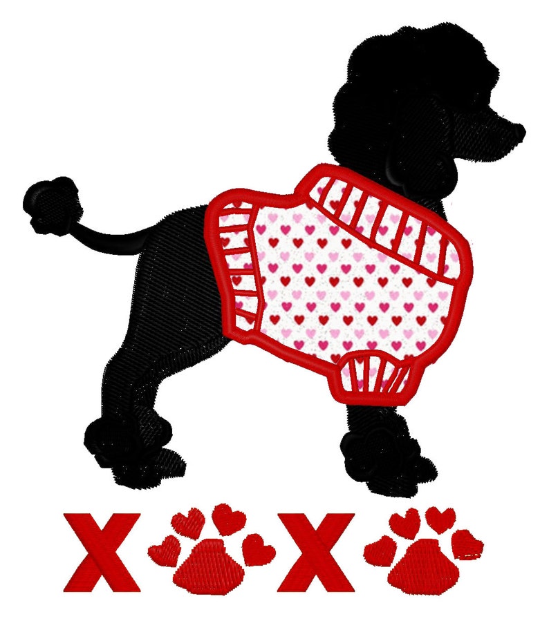 Standard Poodle Hand Towel, Valentine Poodle Gifts for Poodle Mom, Black Poodle Valentine Bathroom Towel, White Poodle Kitchen Towel Decor image 4