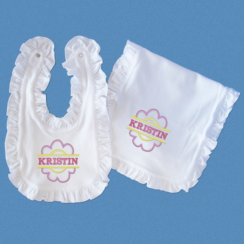 Monogrammed Baby Blanket Burp Cloth And/or Baby Bib for New Etsy