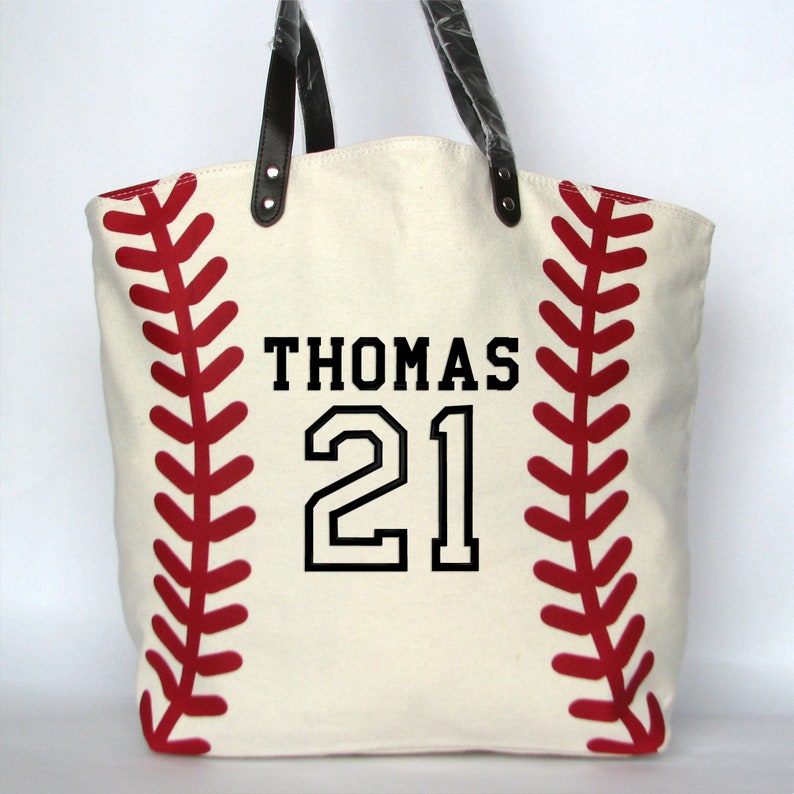 Baseball Mom Bag, Monogrammed Baseball Tote Bag, Personalized Baseball Gift, Team Mom Baseball Bag Athletic Number Name