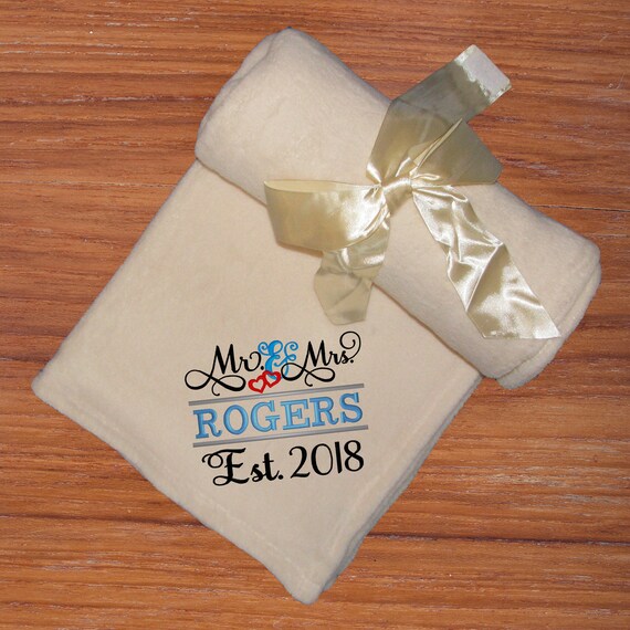Personalized Wedding Blanket for Newlywed Gift Monogrammed Etsy