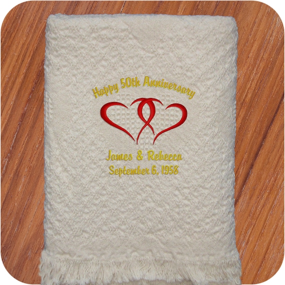Personalized 25th 50th Anniversary Wedding Gift Fleece Throw Blanket 50 x 60