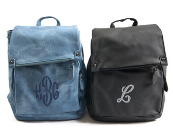Personalized Faux Leather Backpack Purse Women or Teen Girl Gifts, Monogram Small Backpack Purse Gift for Daughter or Gift for Her