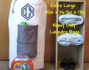 Monogrammed Laundry Bag Boy or Girl Graduation Gift, Back to School Dorm Room Essentials College Laundry Bags, High School Senior Gifts