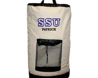 Personalized Backpack Laundry Bag, Monogrammed Graduation Gift