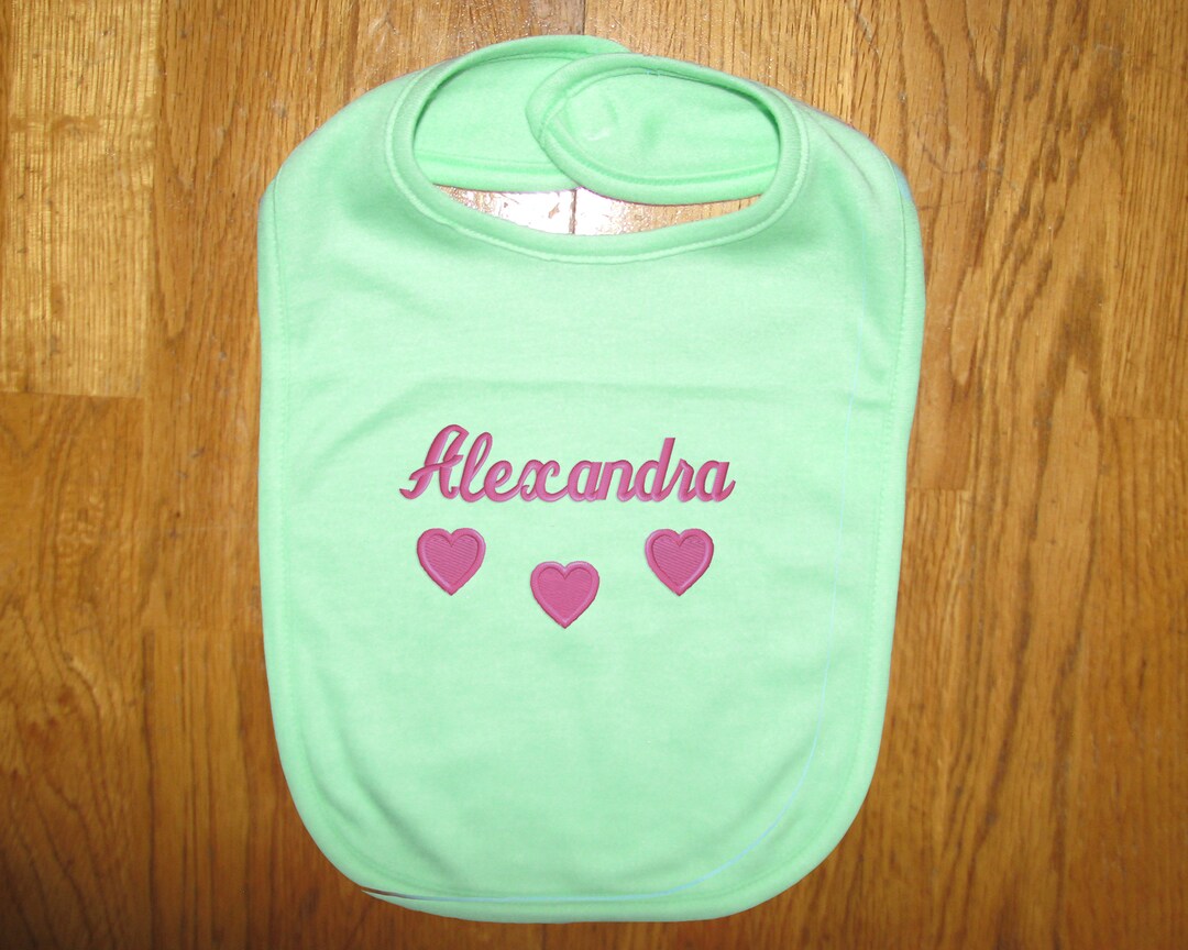 Monogrammed Baby Girl Bibs for Baby Shower Gifts, Personalized Baby Boy