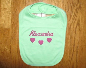 Monogrammed Baby Girl Bibs for Baby Shower Gifts, Personalized Baby Boy Bibs for New Baby Gifts, Drool Bibs