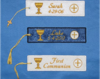Personalized First Communion Bookmark, First Communion Gift Girl or Boy, Religious Gifts, Bible Bookmark for First Holy Communion Gifts