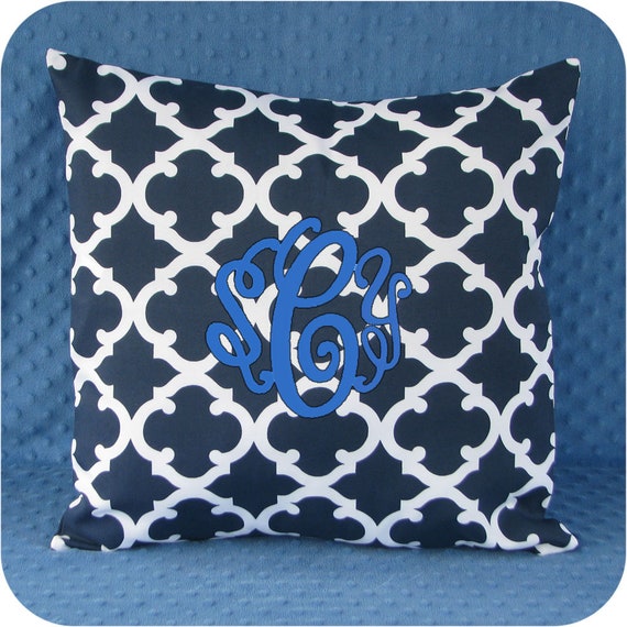 Embroidered Throw Pillow, Monogrammed Accent Pillow, College Student Gift, Dorm Decor, Personalized Decorative Pillow, Housewarming Gift