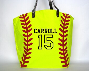Bolso de mano personalizado para sóftbol, bordado, regalo para la madre del equipo o el entrenador.