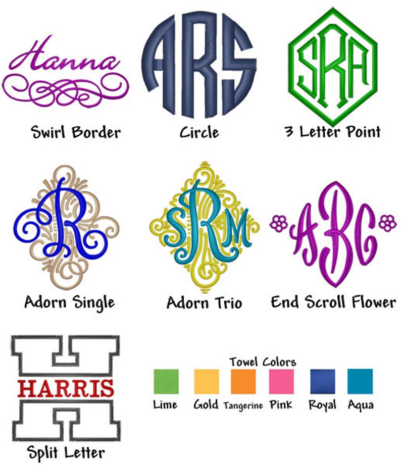 Monogram Towels for College Student Dorm Gift Large Etsy
