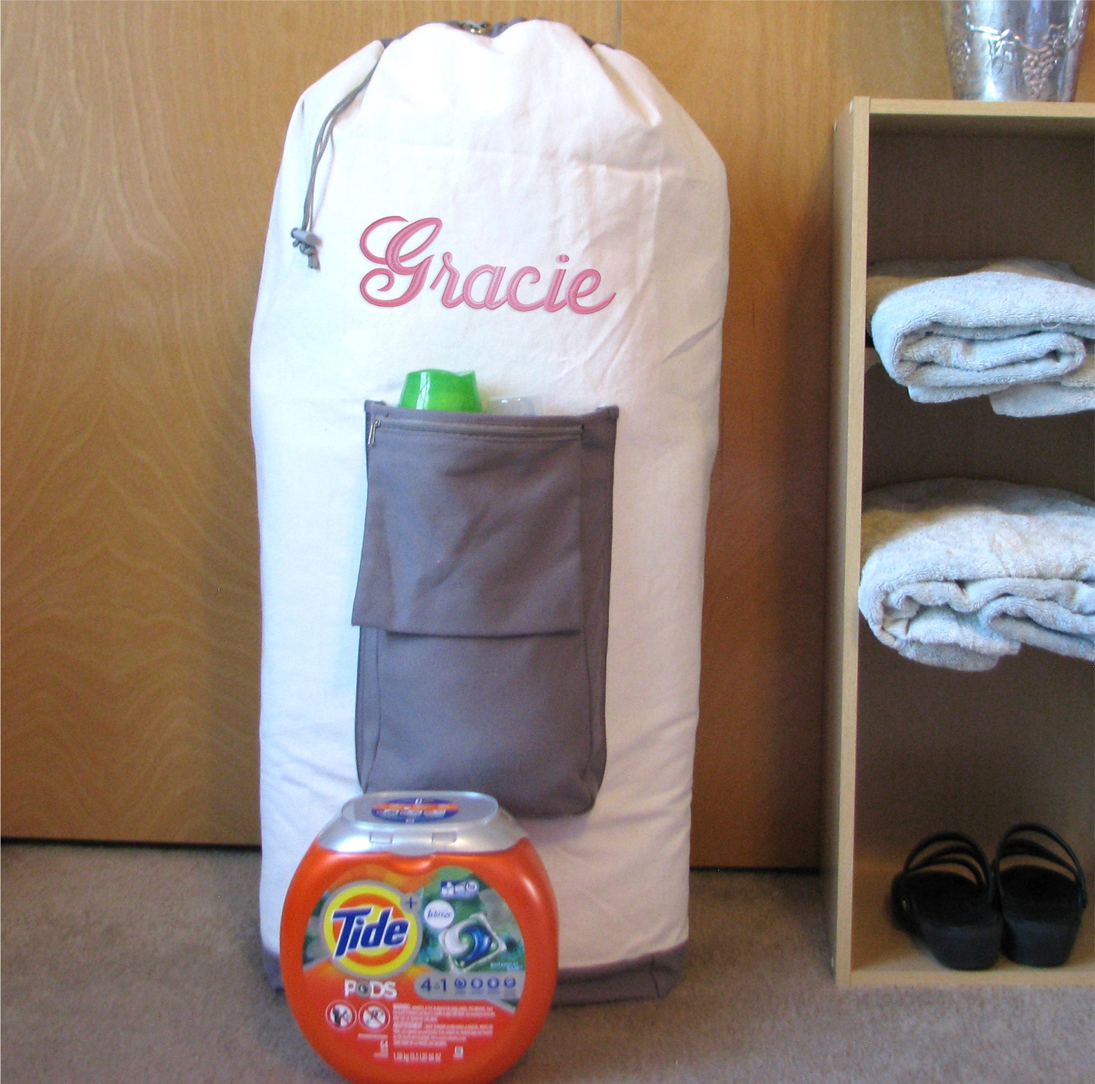 Monogram Large Canvas Laundry Bag for Boy or Girl Graduation Gift