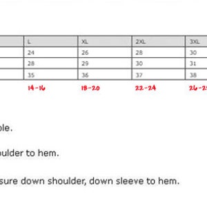 May include: A chart showing sweatshirt sizing for men and women. The chart includes measurements for chest, body length, and sleeve length in inches. The chart also includes approximate ladies' sweatshirt sizes.
