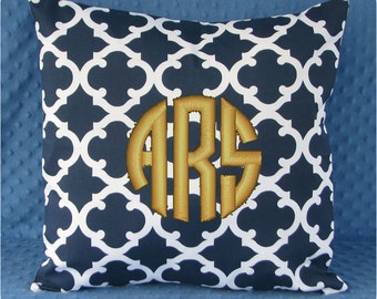 Monogrammed Pillow -Monogrammed Accent Pillow - Personalized Dorm Pillow - College Christmas Gift -Graduation Gift - Monogrammed Baby Gift
