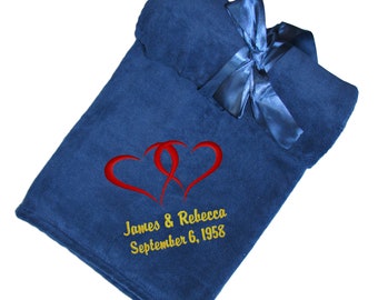 Personalized Wedding Blanket, Monogrammed Wedding Gifts, Wedding Throw Blankets, Newlywed Wedding Gifts Couple, Wedding Registry Gifts