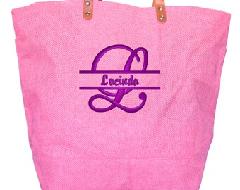 Monogrammed Beach Bag, Personalized Beach Tote Bag, Monogrammed Tote Bag, Gifts for Mom, Custom Beach Bags, Jute Tote Bag, Pool Bag