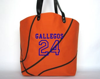 Personalized Basketball Tote Bag for Mom or Player, Basketball Gifts for Girls or Mom, Monogrammed Basketball Coach Gifts or Team Mom Gifts