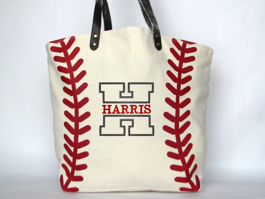 Baseball Mom Bag, Monogrammed Baseball Tote Bag, Personalized Baseball