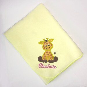 Custom Baby Name Blanket Safari Nursery Decor, Personalized Fleece Blanket for Newborn Jungle Baby Shower Gift, Elephant Tiger Lion Giraffe