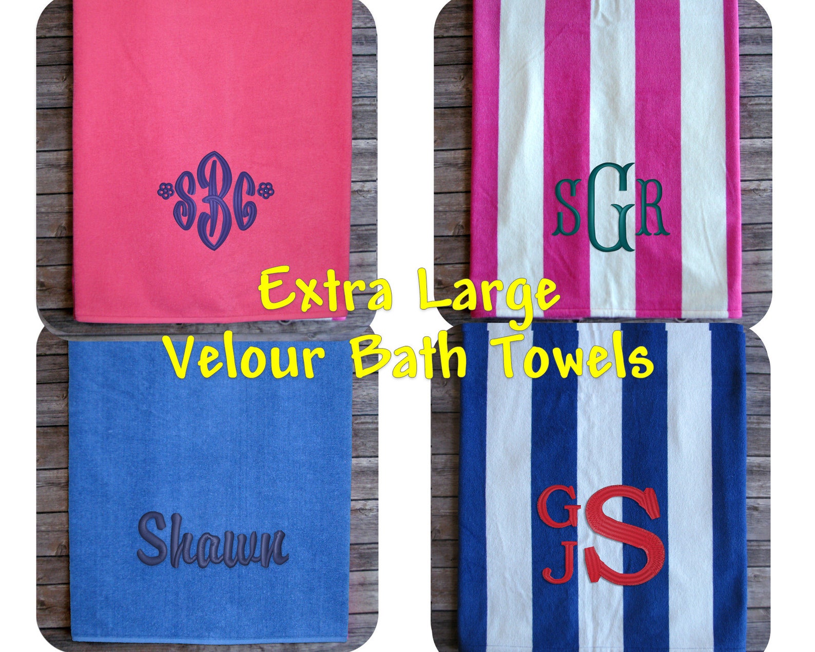 Monogram Towels for College Student Dorm Gift Large Etsy