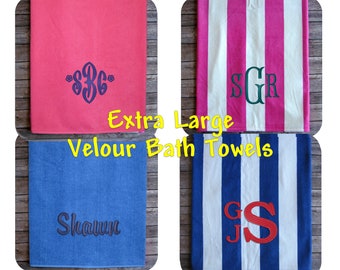 Monogram Towels for College Student Dorm Gift, Large Personalized Bath Towels for Graduation Gift or Housewarming Gift, Embroidered Towel