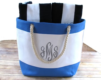 Personalized Beach Bag Tote for Women, Monogram Beach Tote Bag, Large Canvas Beach Bags Tote, Custom Embroidered Pool Bag