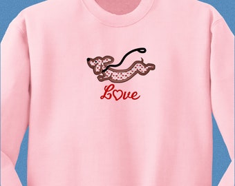 Dachshund Sweatshirt for Christmas Gifts, Dachshund Valentine Apparel, Dachshund Clothes for Doxie or Wiener Dog Owner Gift