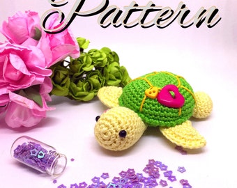 Shelly & Peggy Meeresschildkröten AMIGURUMI MUSTER, Häkelanleitung, Micro Häkelanleitung, Miniatur Häkelanleitung, Künstlerpuppe