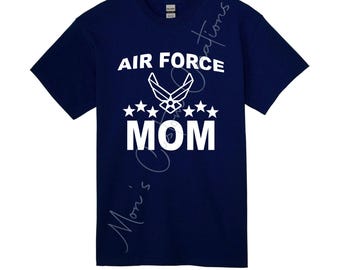 AIRFORCE MOM Shirt with puffy vinyl  / Air Force / AIRMAN / Military