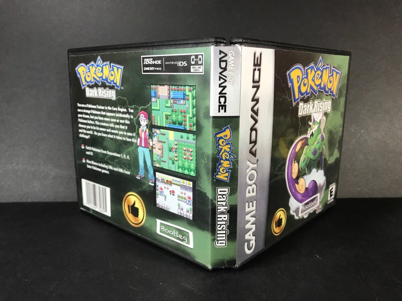 Pokemon Dark Rising ROM Hack Fan Made Game Gameboy Advance GBA Custom Case